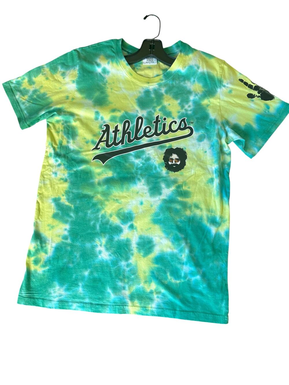 Oakland A's Jerry Garcia Grateful Dead Tie Dye T-shirt size large